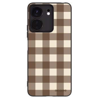 Picasee silikonowe czarne etui na Xiaomi Redmi 13C 4G - Brown grid