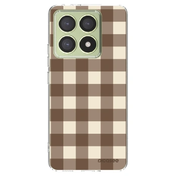 Picasee silikonowe przeźroczyste etui na Xiaomi 14T - Brown grid