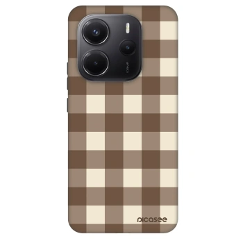 Etui na Xiaomi Redmi Note 14 5G - Brown grid
