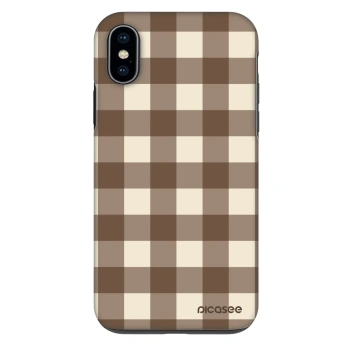 Etui na Apple iPhone X/XS - Brown grid