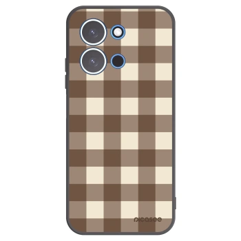 Picasee silikonowe czarne etui na Xiaomi Redmi 15C 4G - Brown grid