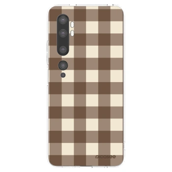 Picasee silikonowe przeźroczyste etui na Xiaomi Mi Note 10 (Pro) - Brown grid