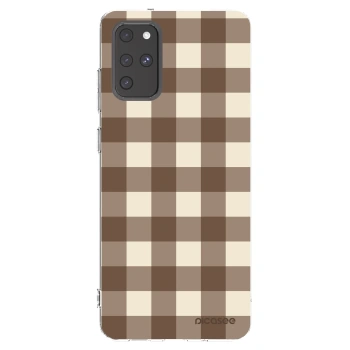 Picasee silikonowe przeźroczyste etui na Samsung Galaxy S20+ G985F - Brown grid