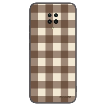 Picasee silikonowe czarne etui na Xiaomi Redmi Note 9 Pro - Brown grid
