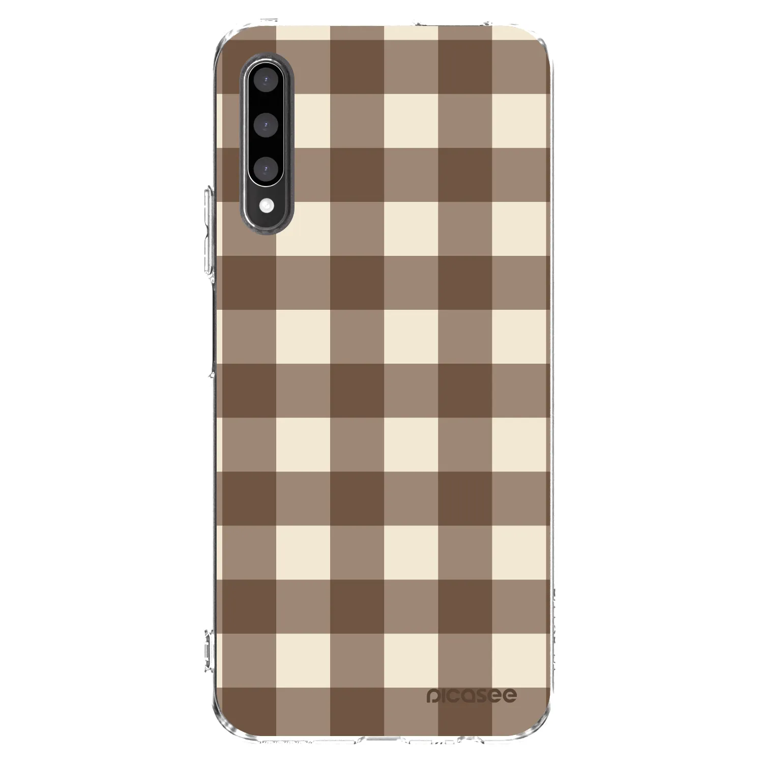 Picasee silikonowe przeźroczyste etui na Honor 9X Pro - Brown grid