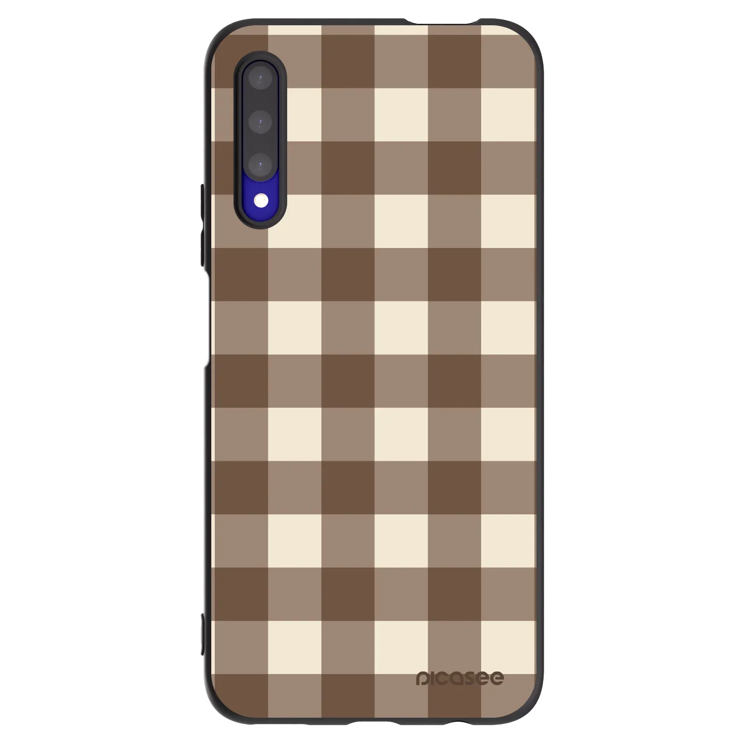 Picasee silikonowe czarne etui na Honor 9X Pro - Brown grid