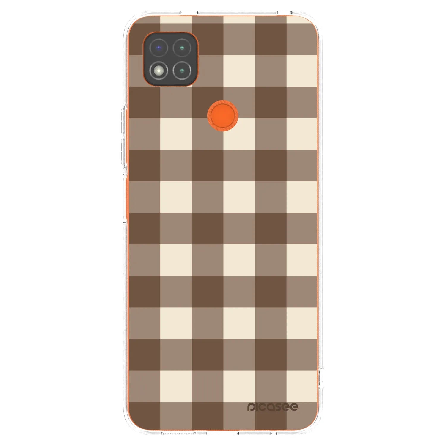 Picasee silikonowe przeźroczyste etui na Xiaomi Redmi 9C - Brown grid