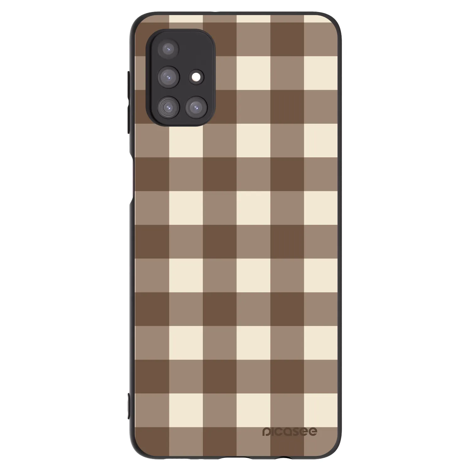 Picasee silikonowe czarne etui na Samsung Galaxy M31s - Brown grid