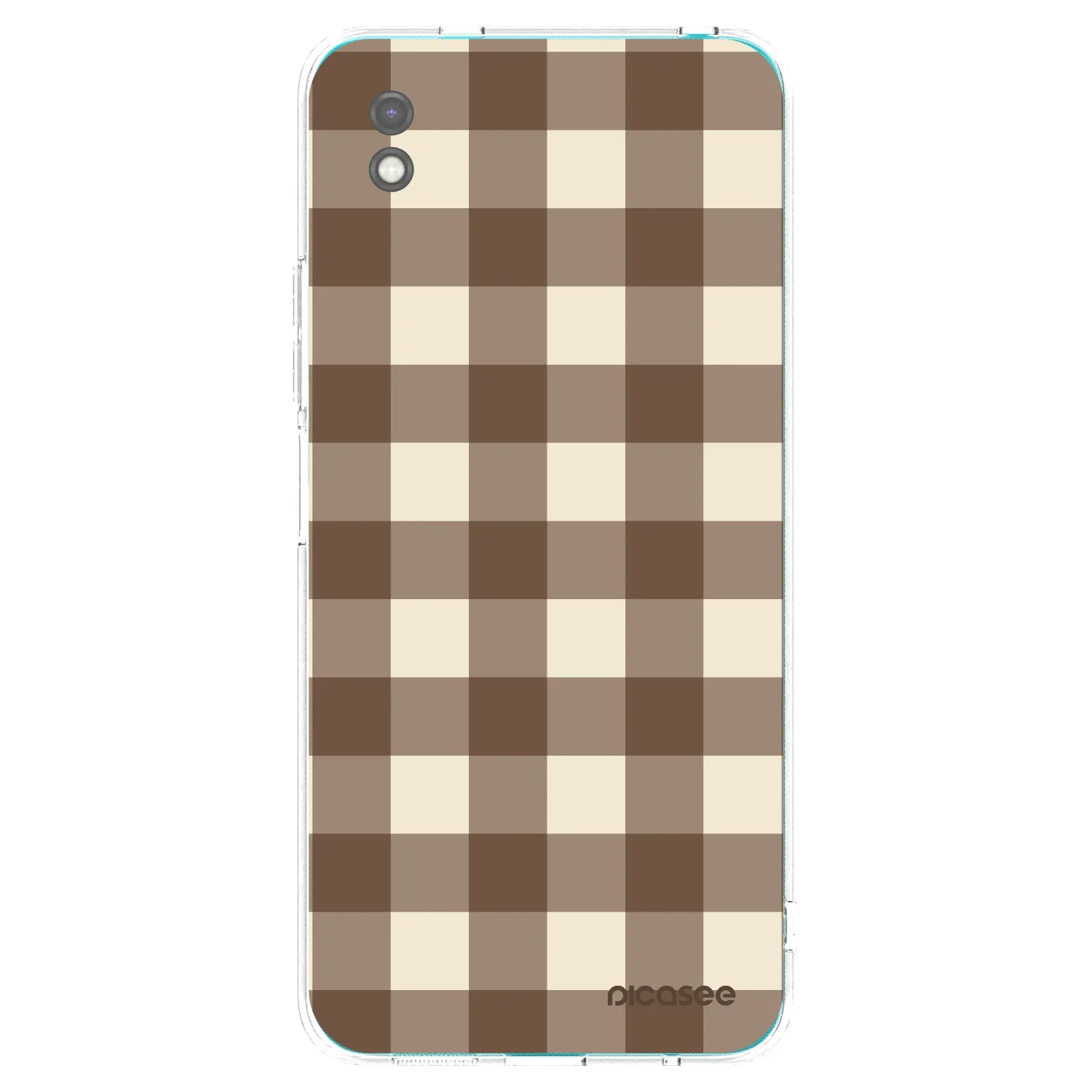 Picasee silikonowe czarne etui na Xiaomi Redmi 9A - Brown grid
