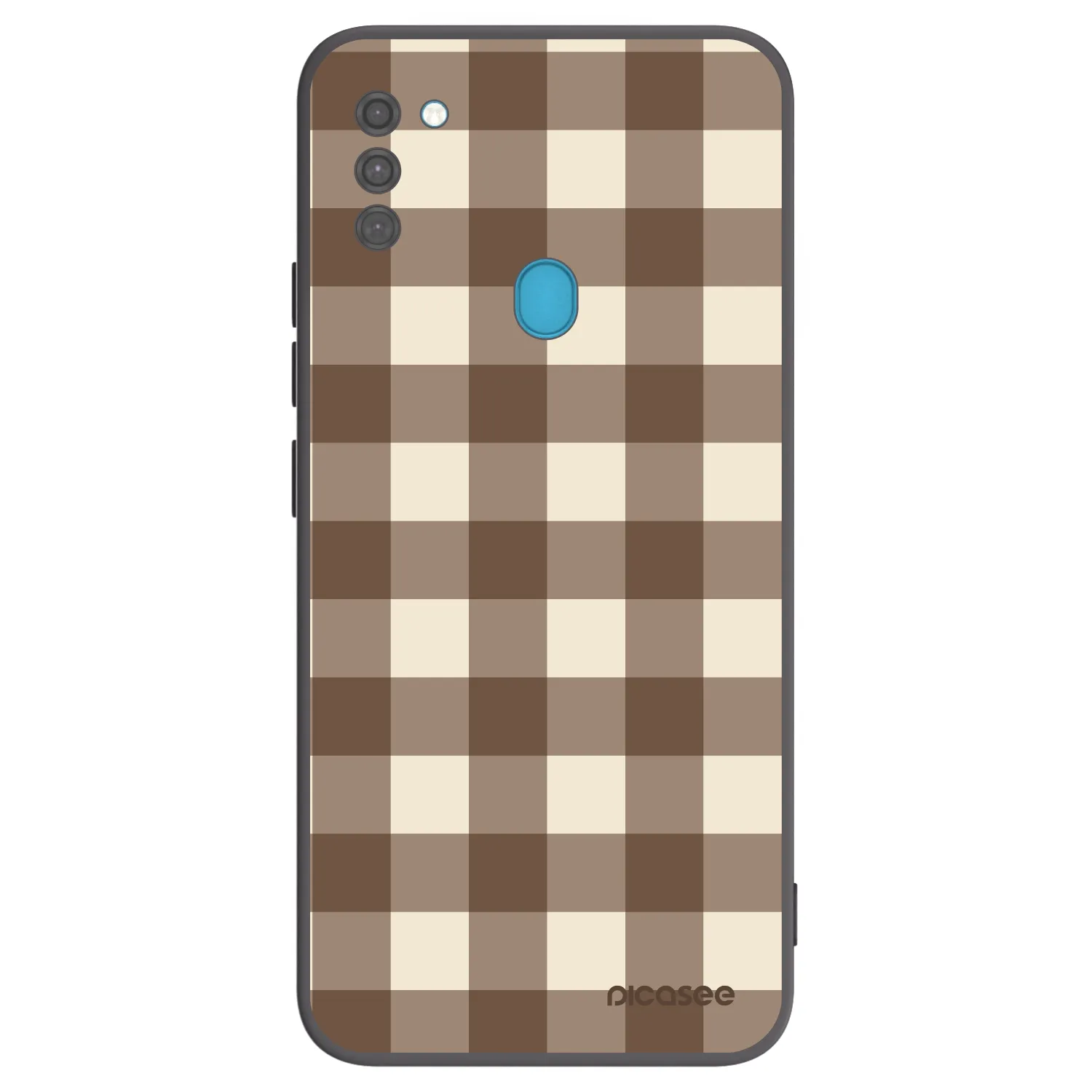 Picasee silikonowe czarne etui na Samsung Galaxy M11 - Brown grid