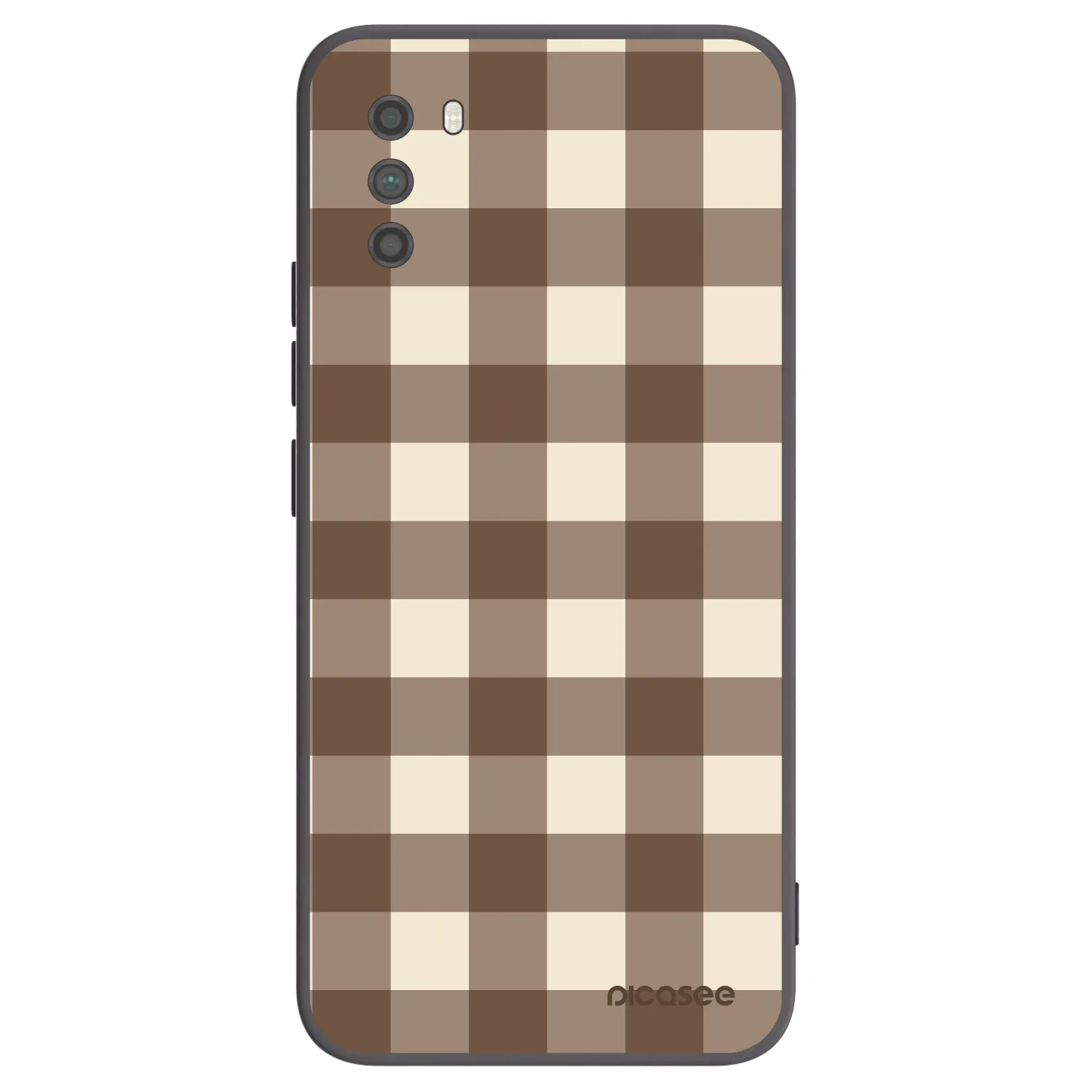 Picasee silikonowe czarne etui na Xiaomi Poco M3 - Brown grid