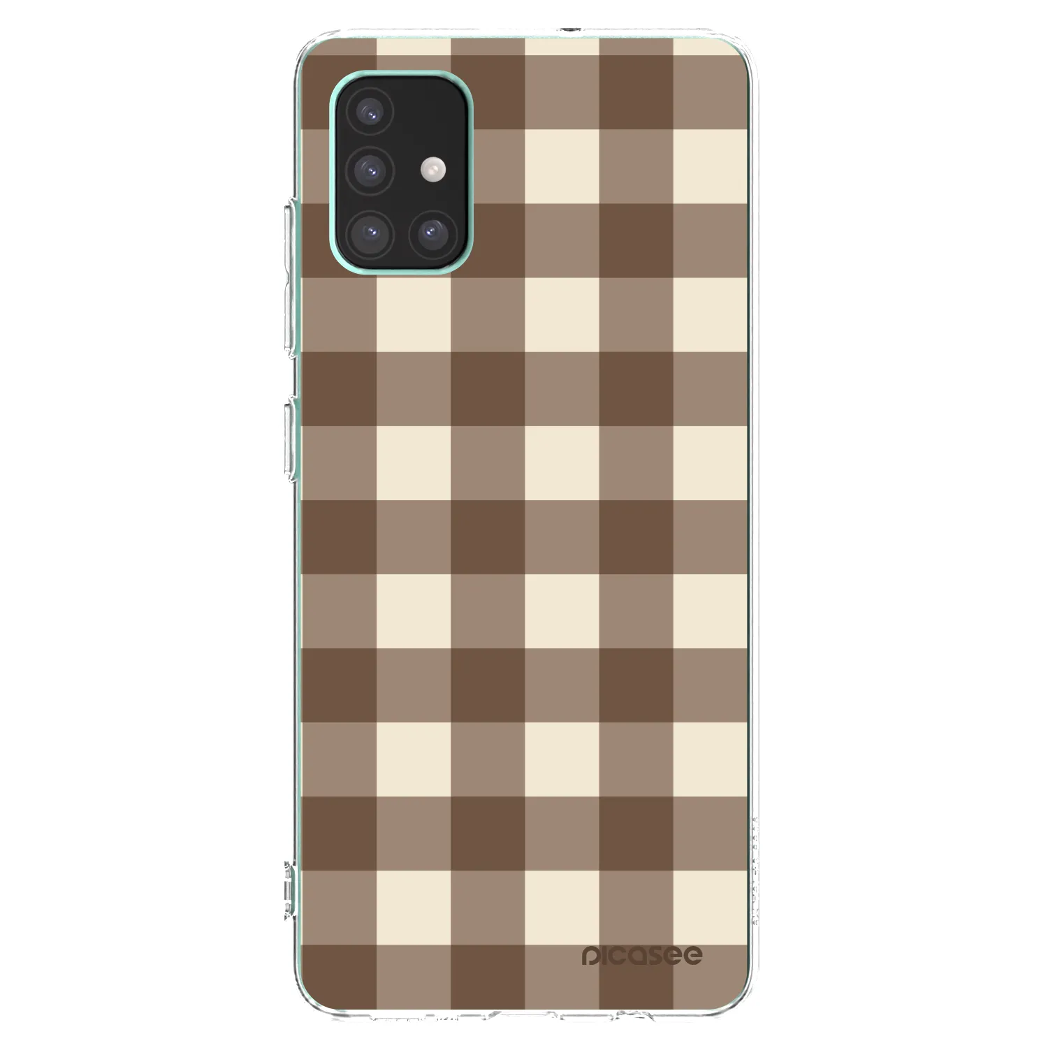 Picasee silikonowe przeźroczyste etui na Samsung Galaxy M51 M515F - Brown grid