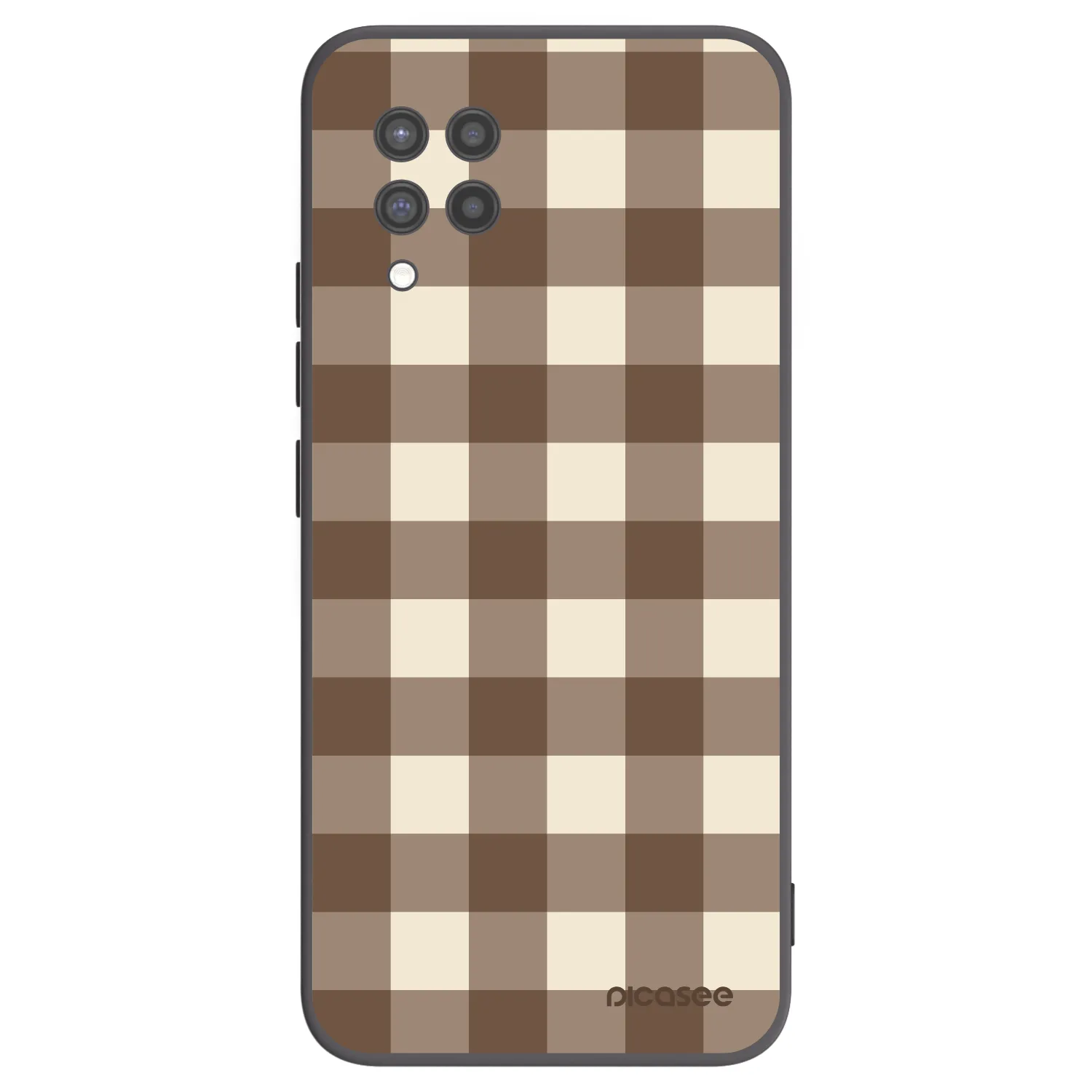 Picasee silikonowe czarne etui na Samsung Galaxy A42 A426B - Brown grid