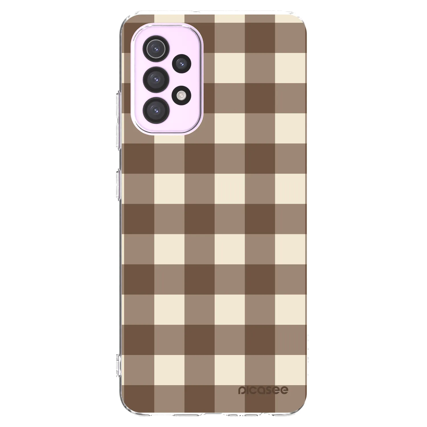 Picasee silikonowe przeźroczyste etui na Samsung Galaxy A32 5G A326B - Brown grid