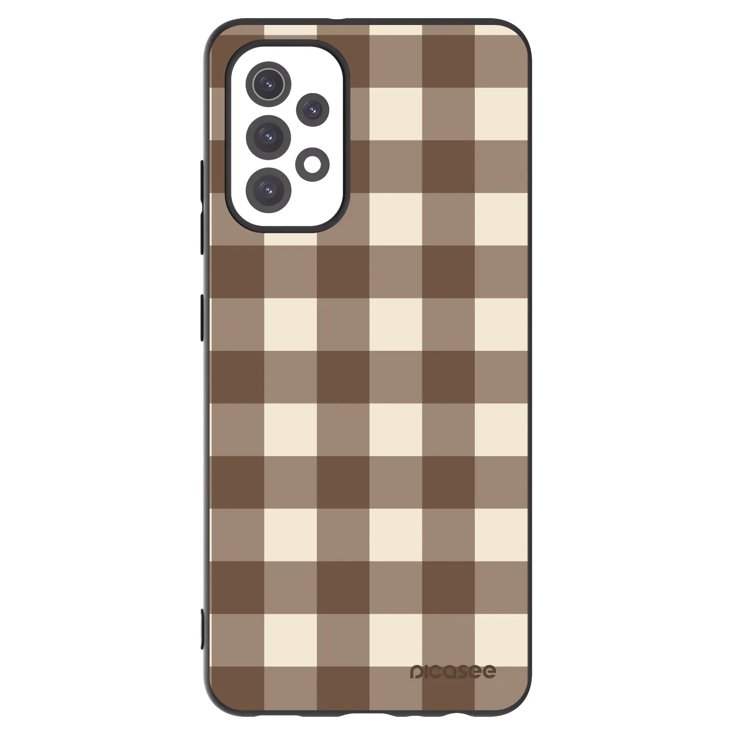 Picasee silikonowe czarne etui na Samsung Galaxy A32 5G A326B - Brown grid