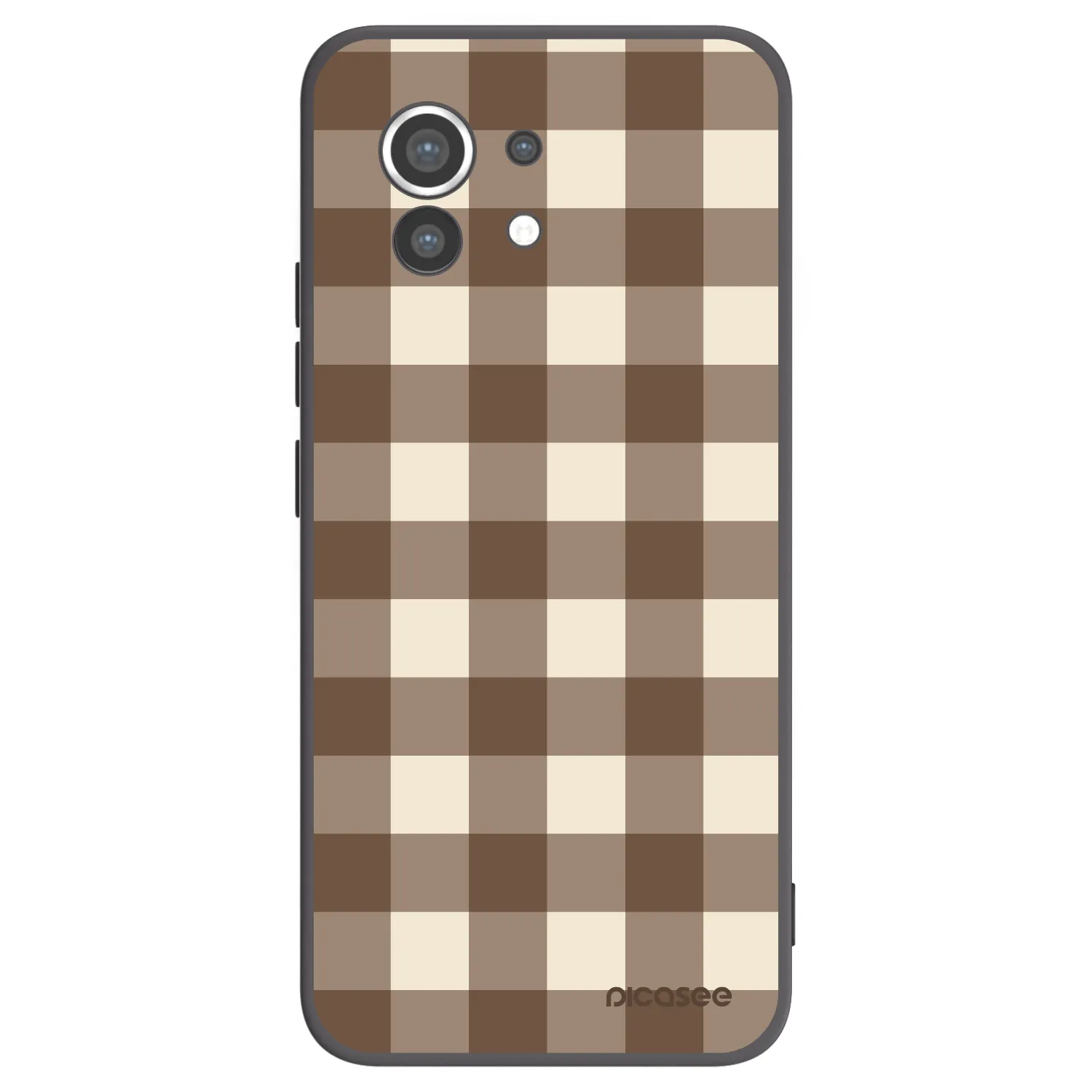 Picasee silikonowe czarne etui na Xiaomi Mi 11 - Brown grid