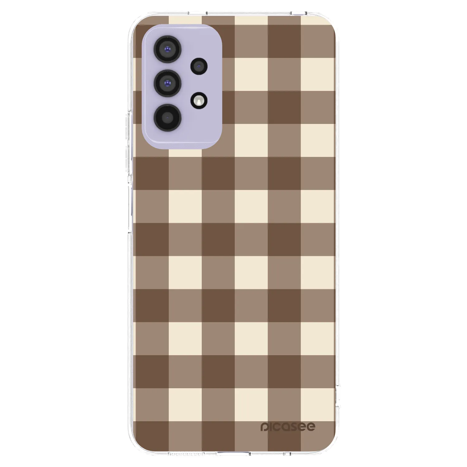 Picasee silikonowe przeźroczyste etui na Samsung Galaxy A32 4G SM-A325F - Brown grid