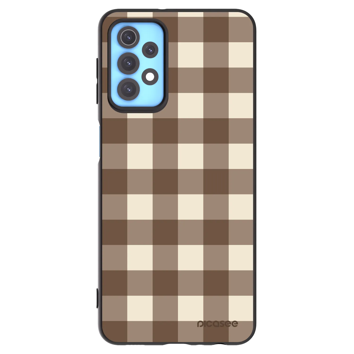 Picasee silikonowe czarne etui na Samsung Galaxy A32 4G SM-A325F - Brown grid