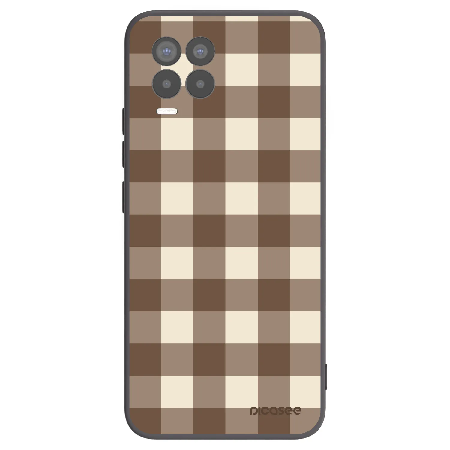 Picasee silikonowe czarne etui na Realme 8 4G - Brown grid
