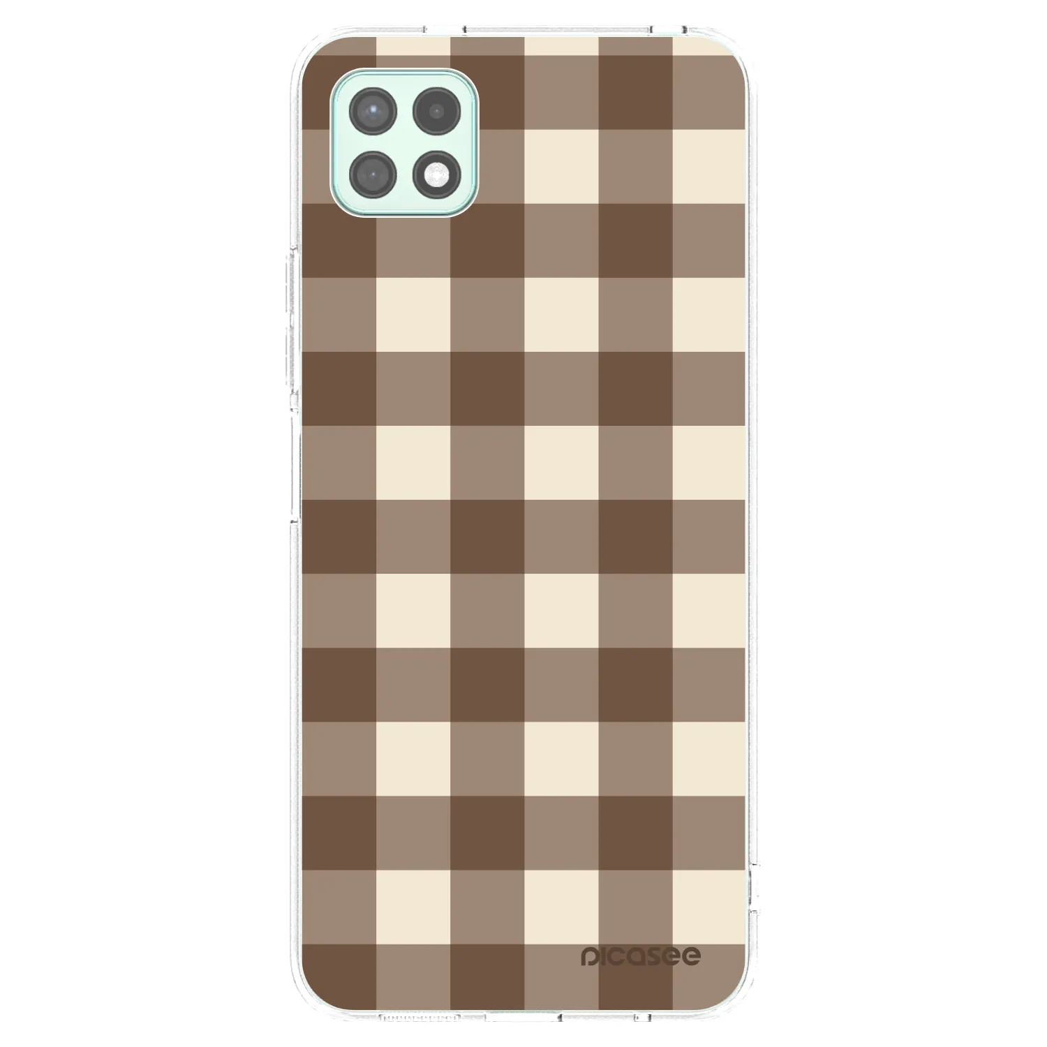 Picasee silikonowe przeźroczyste etui na Samsung Galaxy A22 A226B 5G - Brown grid