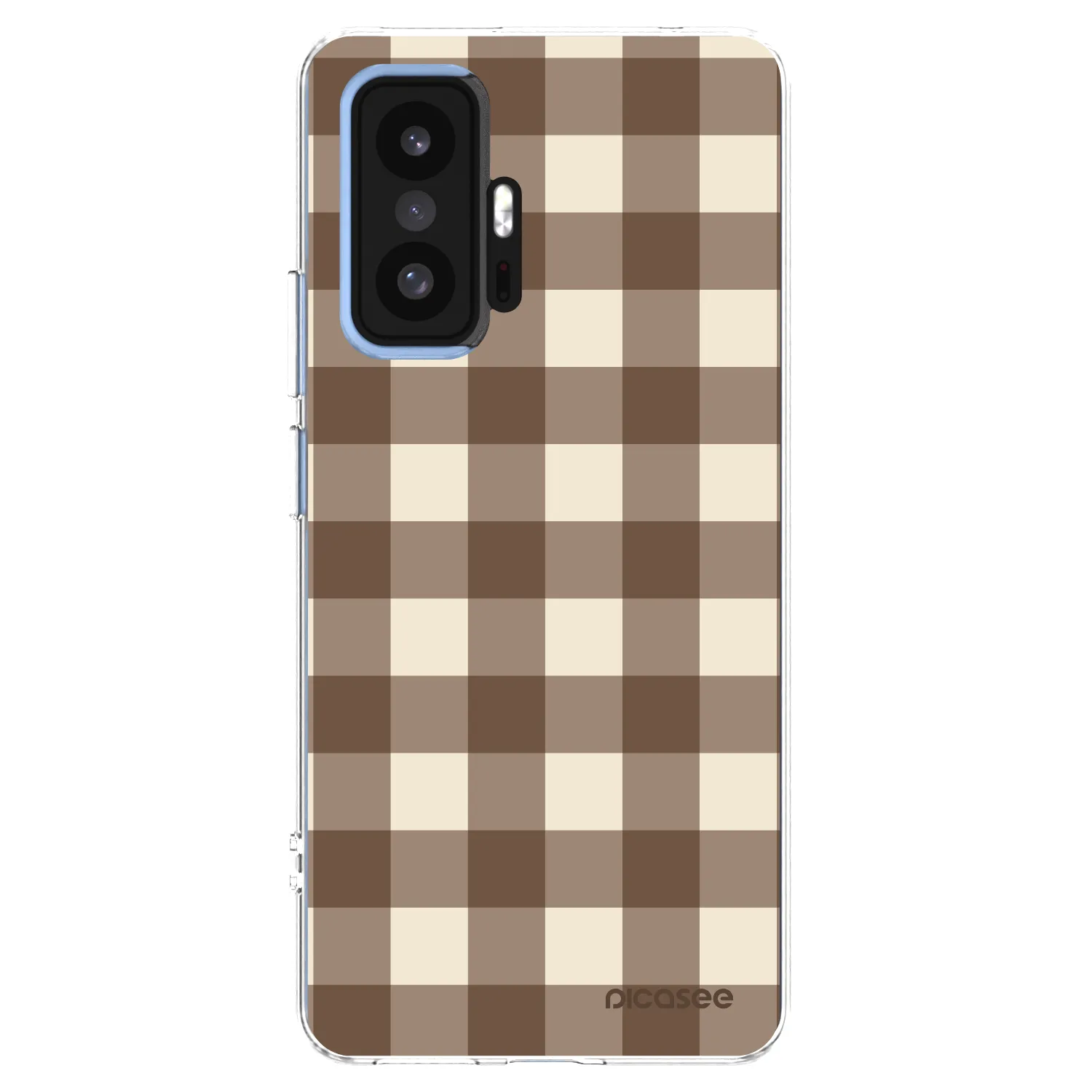 Picasee silikonowe przeźroczyste etui na Xiaomi 11T Pro - Brown grid