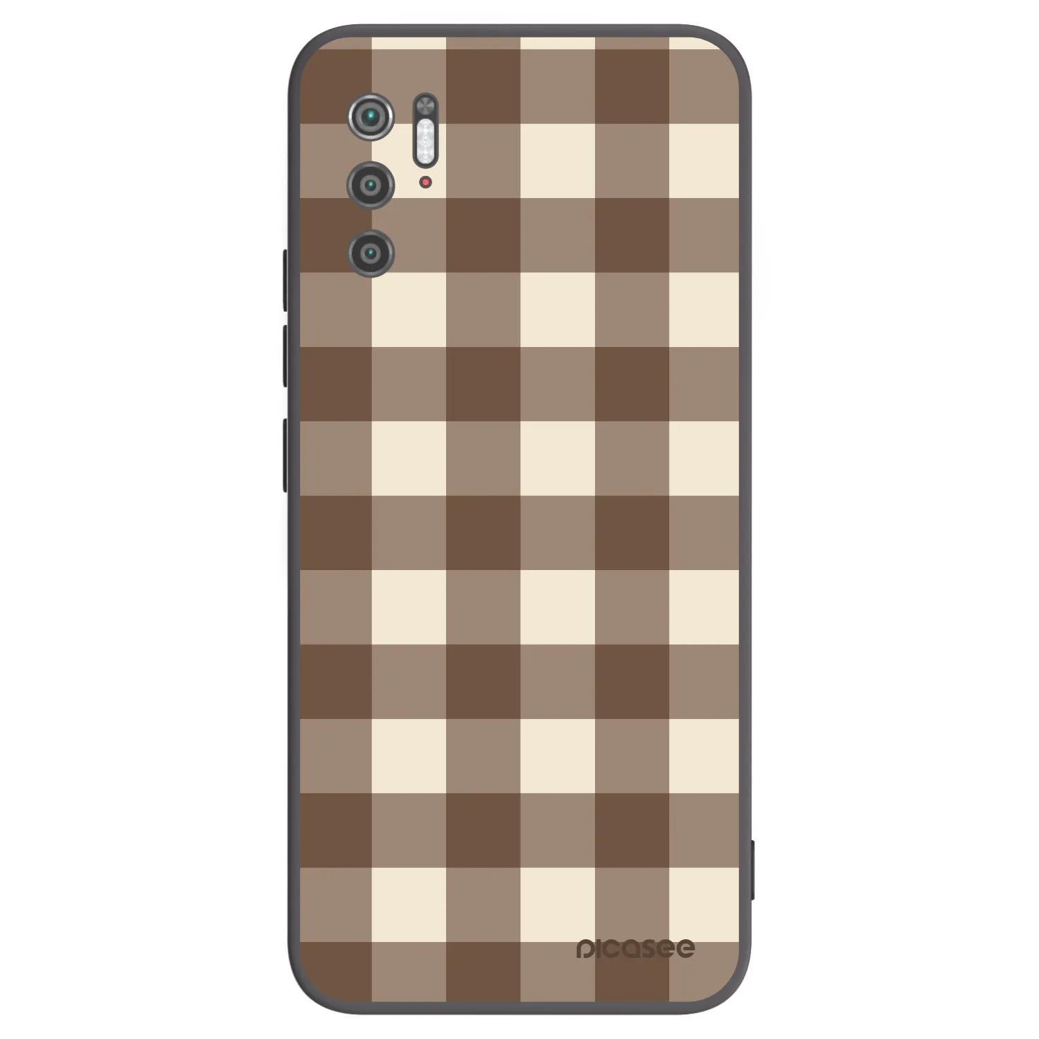 Picasee silikonowe czarne etui na Xiaomi Poco M3 Pro 5G - Brown grid