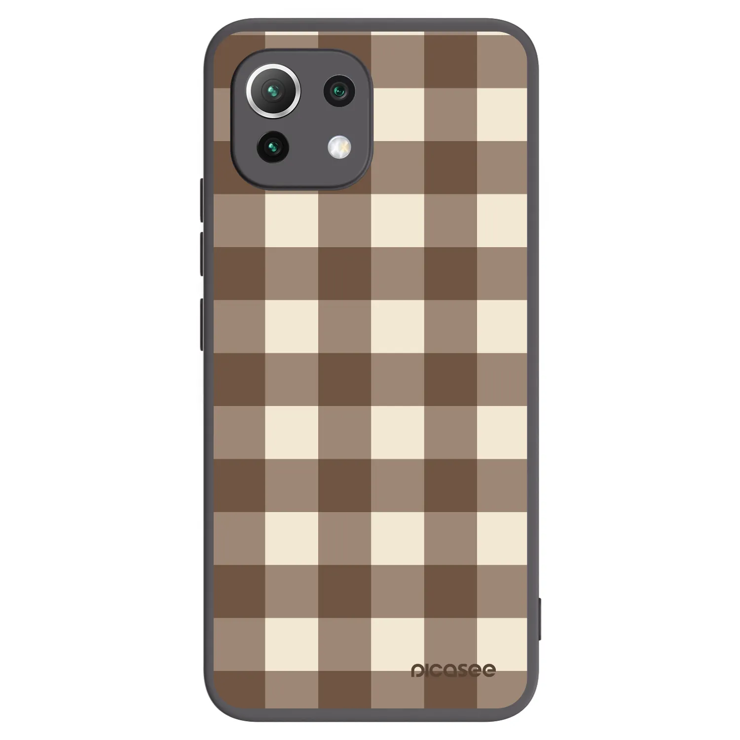 Picasee silikonowe czarne etui na Xiaomi 11 Lite 5G NE - Brown grid