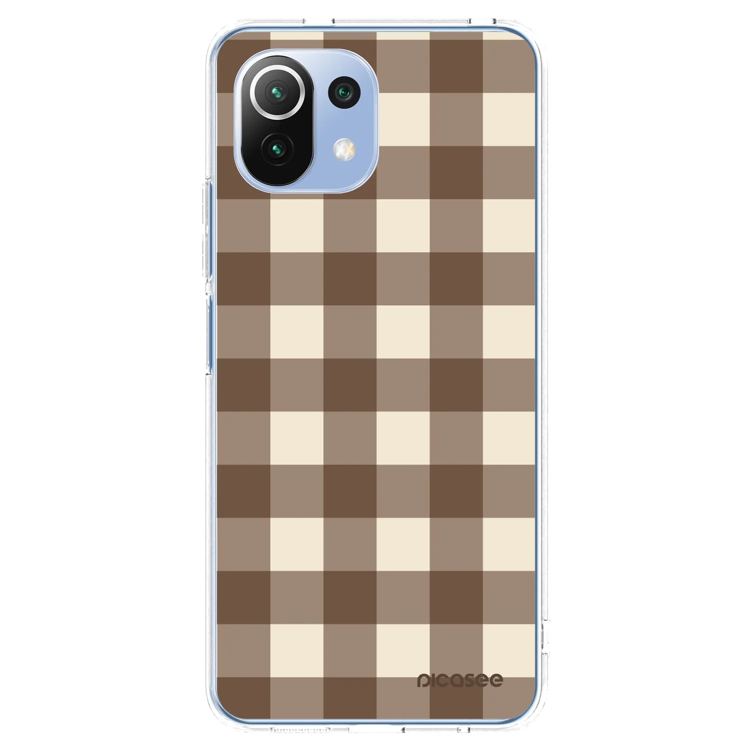 Picasee silikonowe przeźroczyste etui na Xiaomi 11 Lite 5G NE - Brown grid