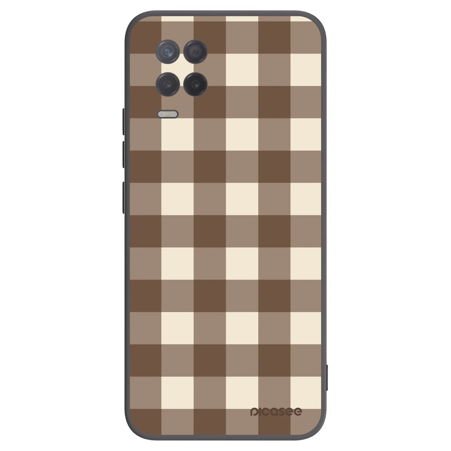 Picasee silikonowe czarne etui na Realme 8 5G - Brown grid