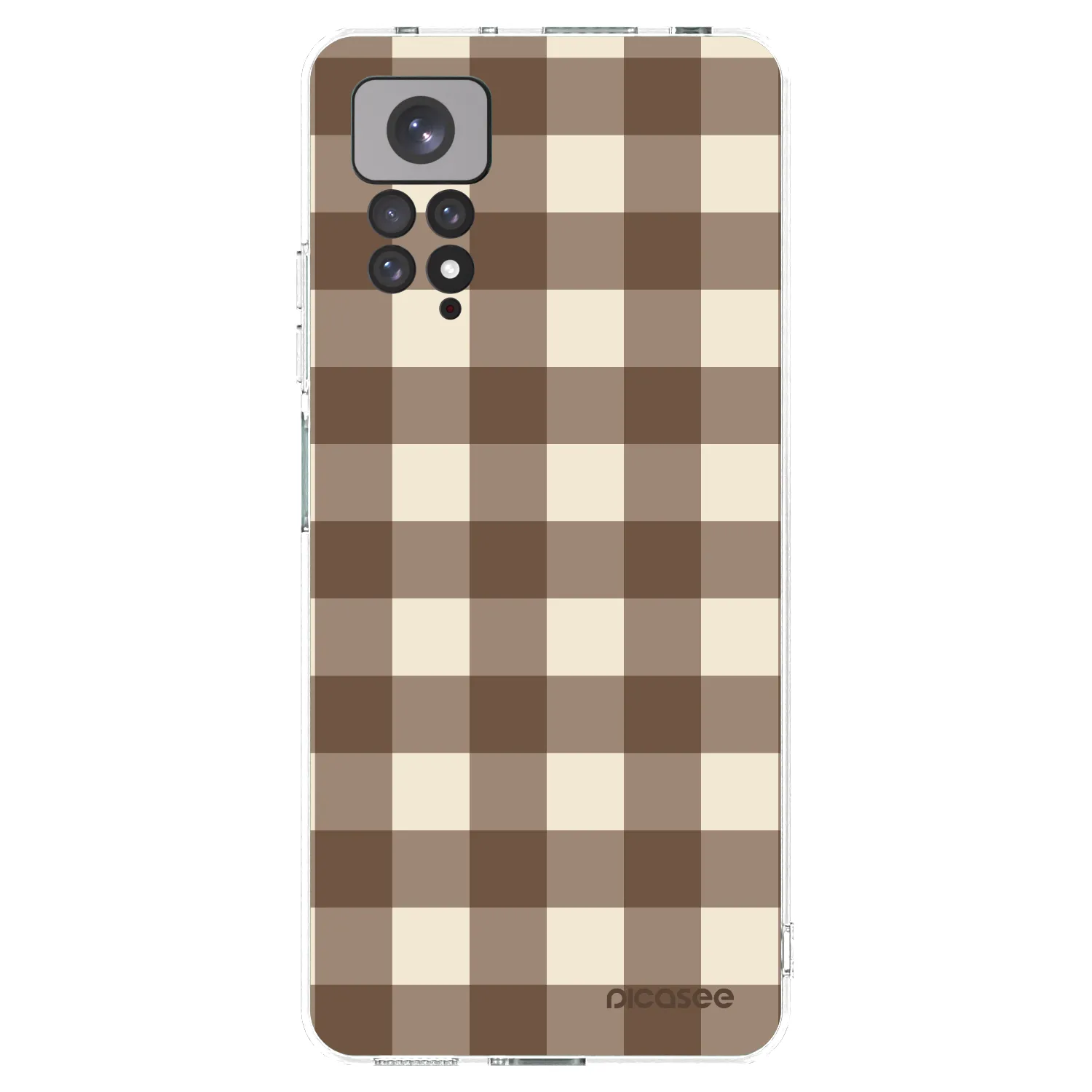 Picasee silikonowe przeźroczyste etui na Xiaomi Redmi Note 11S 4G - Brown grid