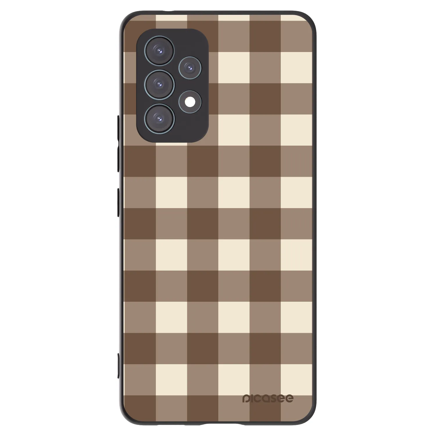 Picasee silikonowe czarne etui na Samsung Galaxy A53 5G A536 - Brown grid
