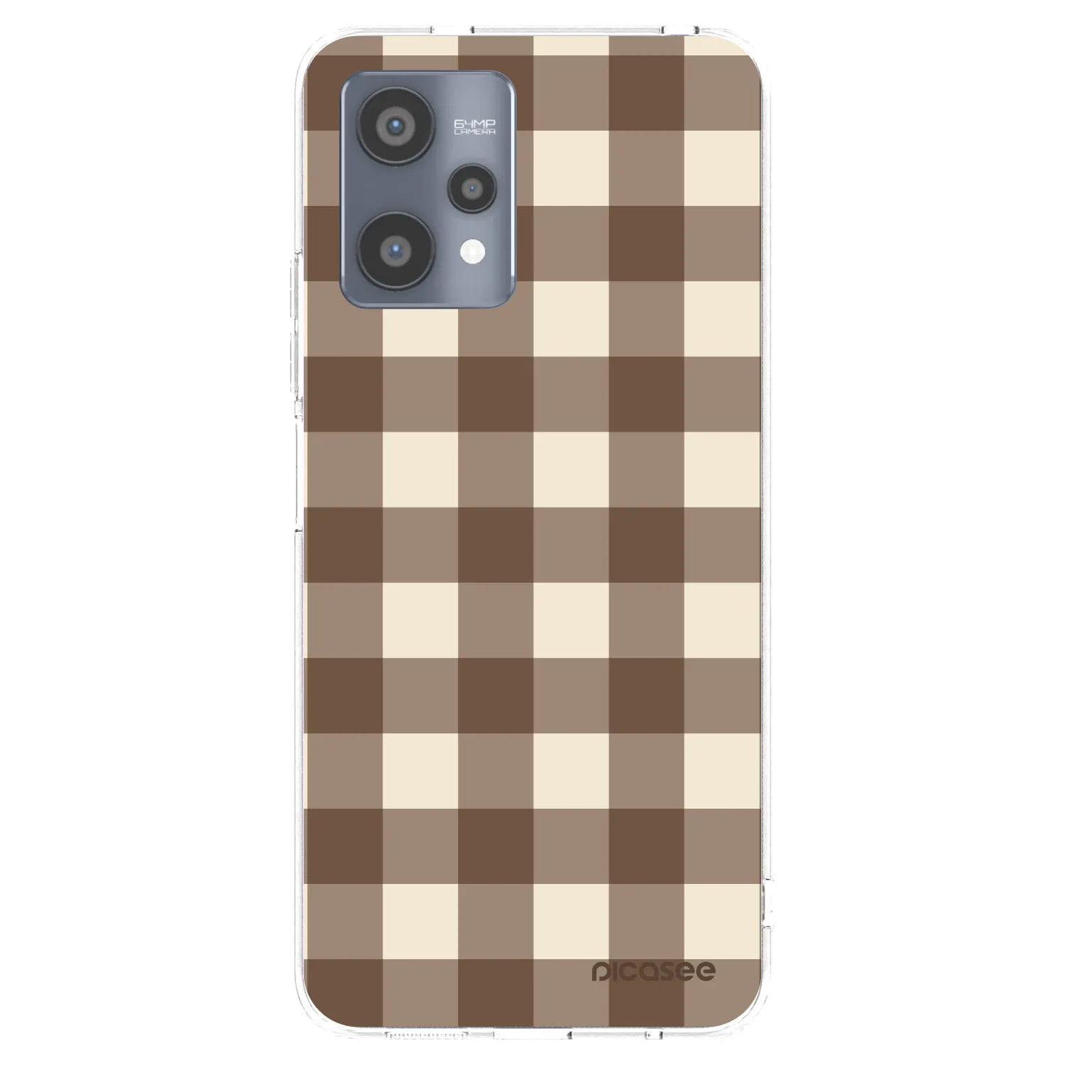 Picasee silikonowe przeźroczyste etui na Realme 9 Pro 5G - Brown grid