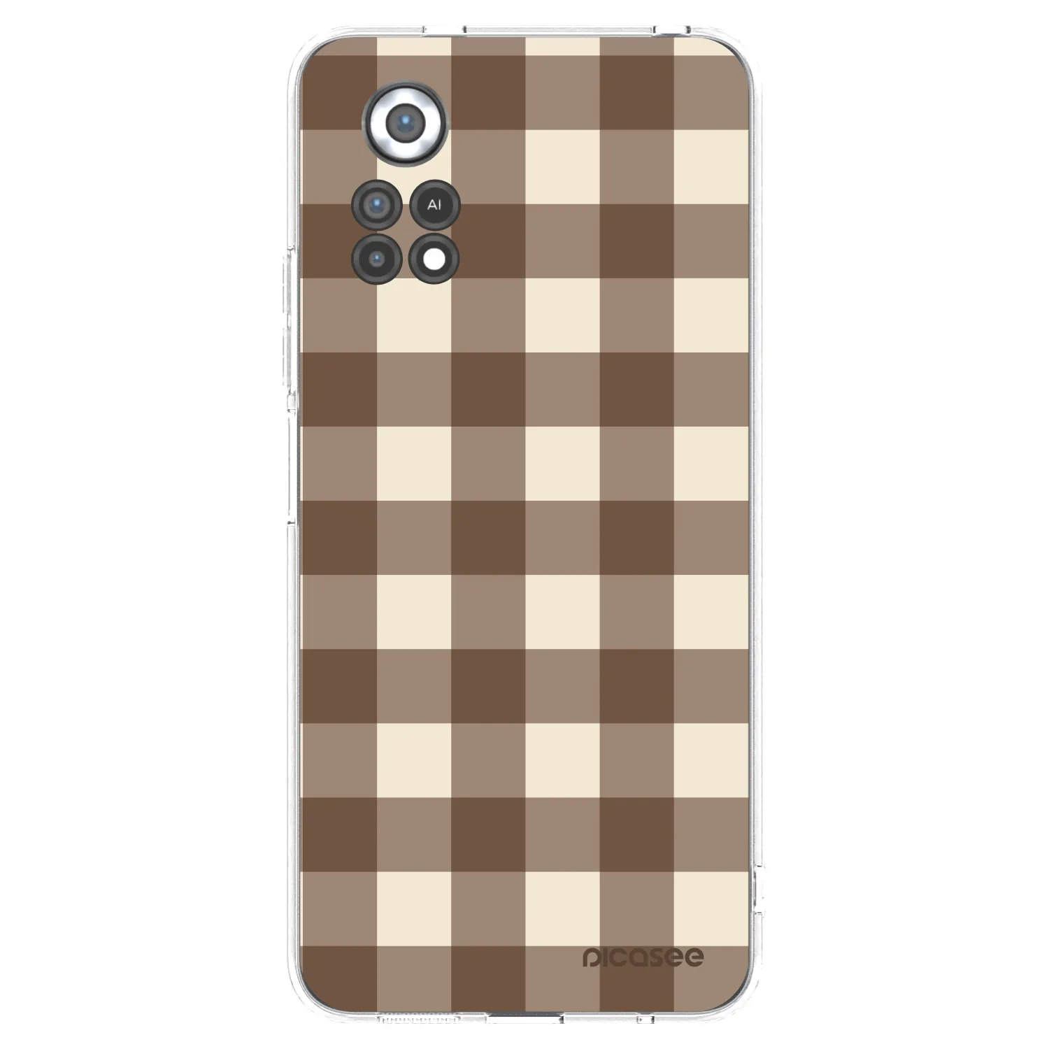 Picasee silikonowe przeźroczyste etui na Xiaomi Poco X4 Pro 5G - Brown grid