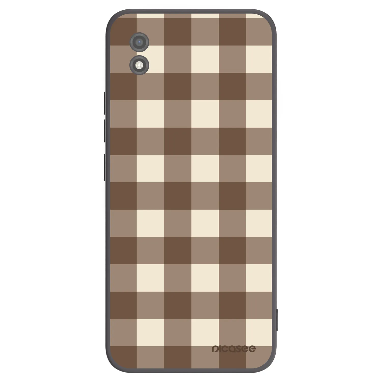 Picasee silikonowe czarne etui na Realme C11 (2021) - Brown grid