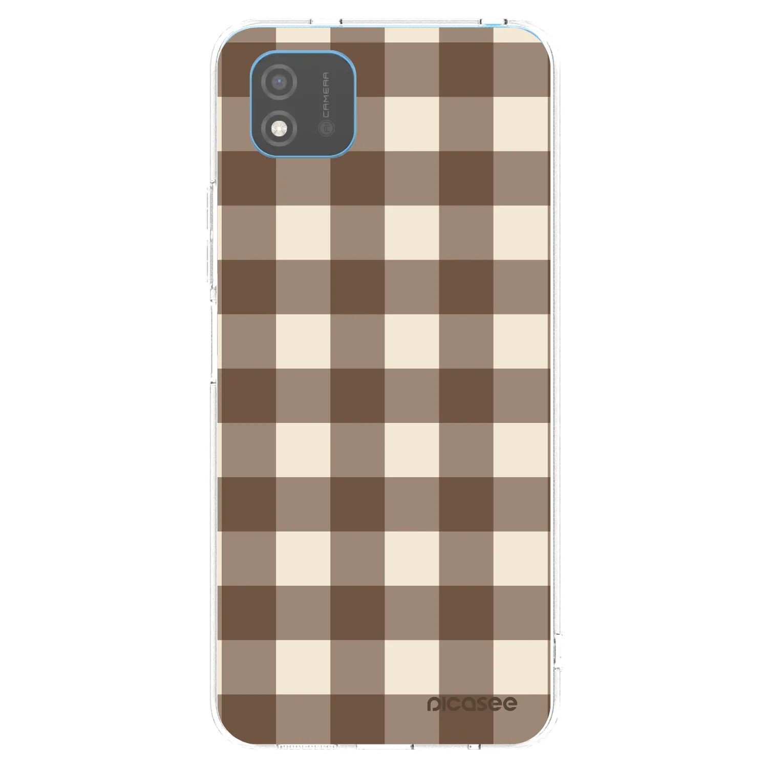 Picasee silikonowe przeźroczyste etui na Realme C11 (2021) - Brown grid