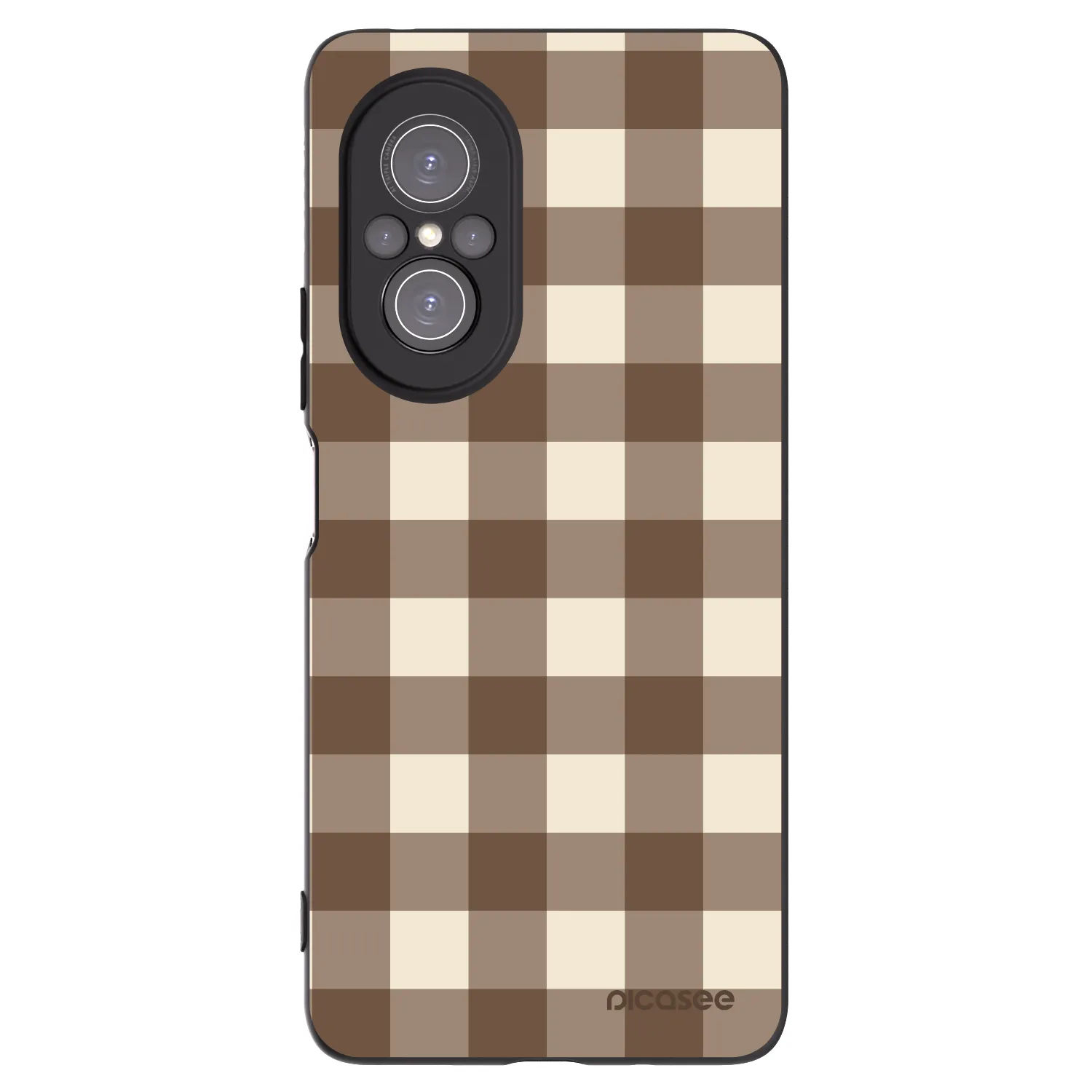 Picasee silikonowe czarne etui na Huawei Nova 9 SE - Brown grid