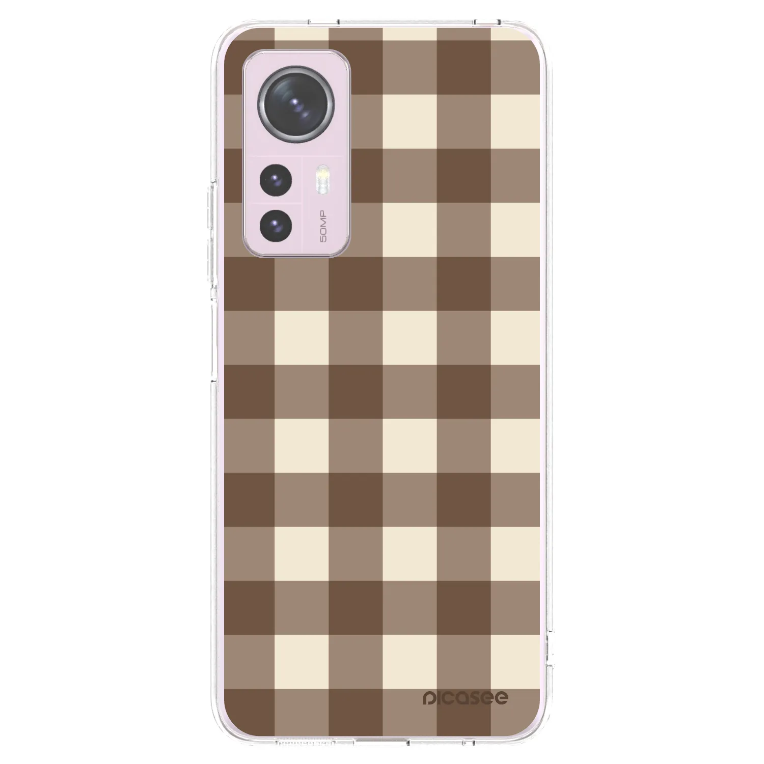 Picasee silikonowe przeźroczyste etui na Xiaomi 12 - Brown grid
