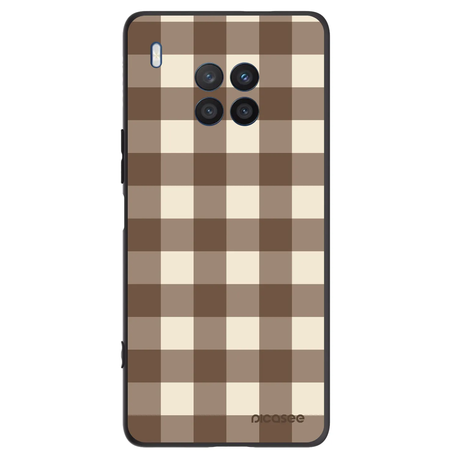Picasee silikonowe czarne etui na Honor 50 Lite - Brown grid