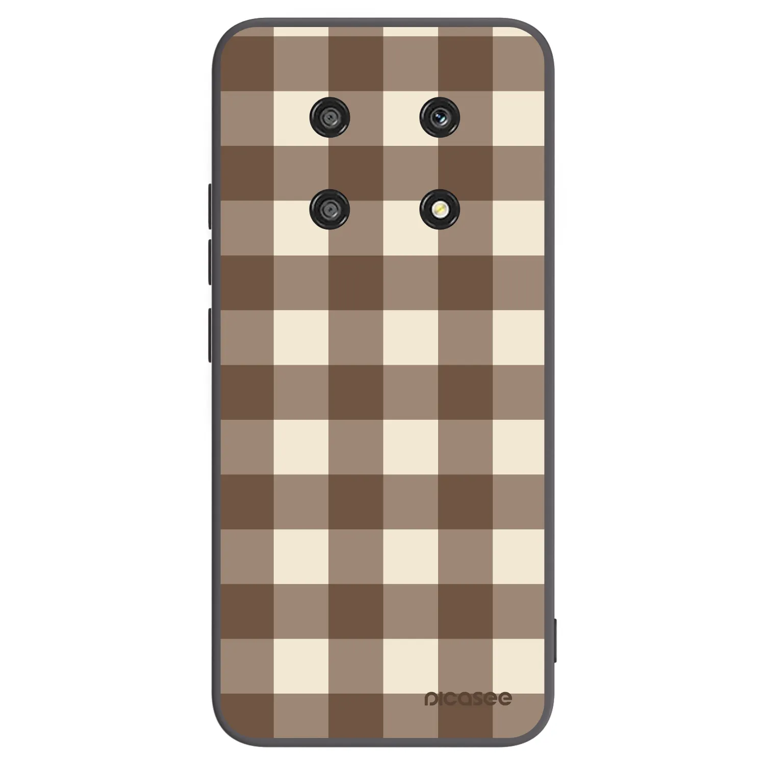 Picasee silikonowe czarne etui na Honor Magic4 Lite 5G - Brown grid