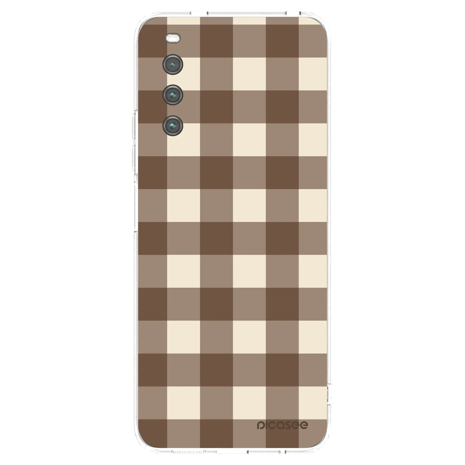 Picasee silikonowe przeźroczyste etui na Sony Xperia 10 IV 5G - Brown grid