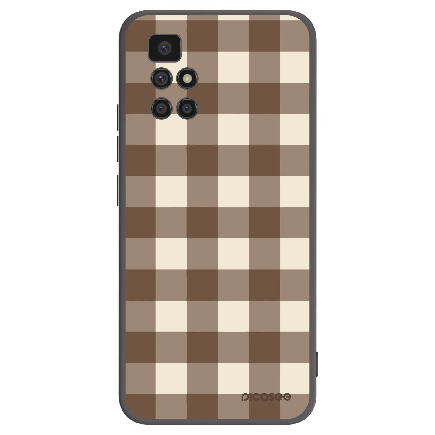Picasee silikonowe czarne etui na Xiaomi Redmi 10 (2022) - Brown grid