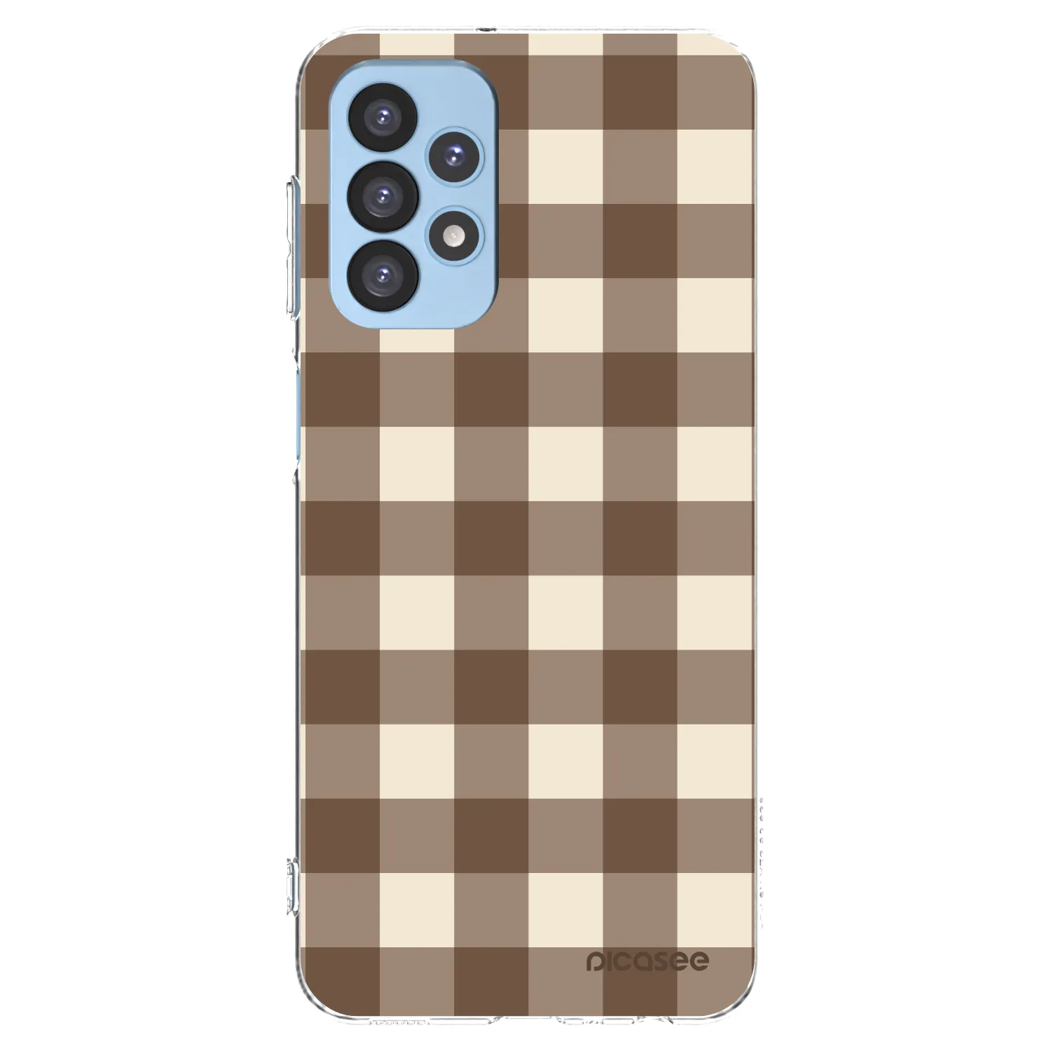 Picasee silikonowe przeźroczyste etui na Samsung Galaxy A23 A235F 4G - Brown grid