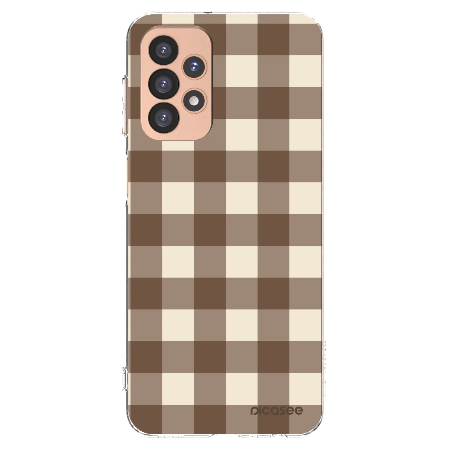Picasee silikonowe przeźroczyste etui na Samsung Galaxy A23 A236B 5G - Brown grid