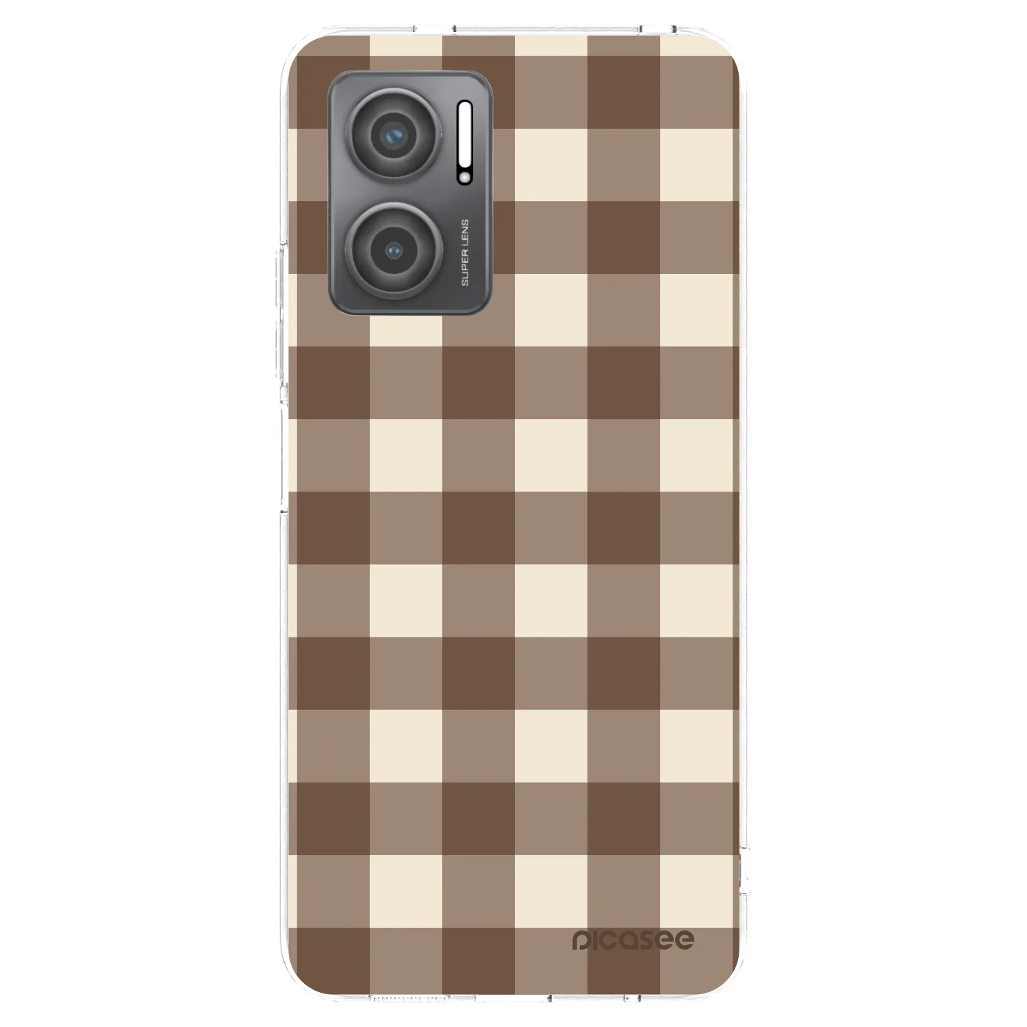 Picasee silikonowe przeźroczyste etui na Xiaomi Redmi 10 5G - Brown grid