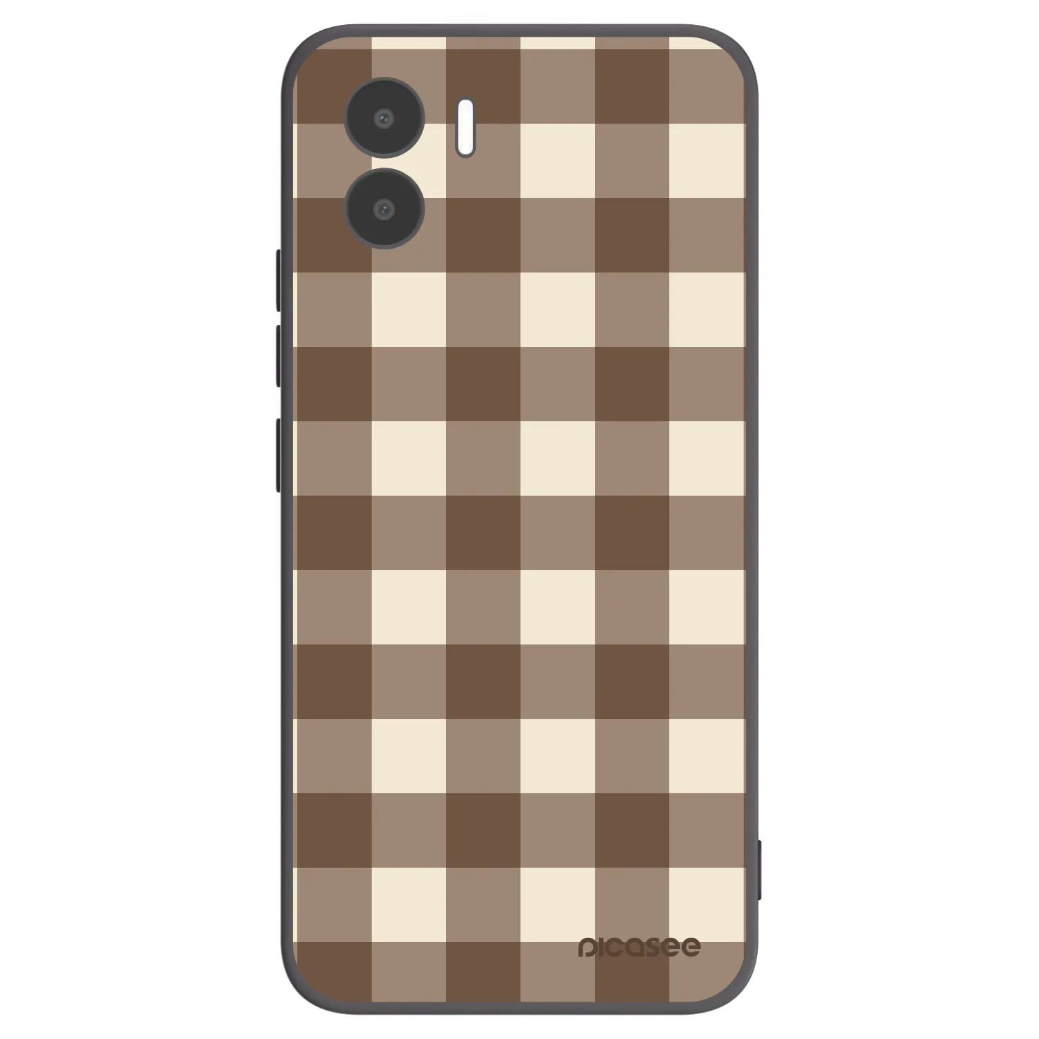 Picasee silikonowe czarne etui na Xiaomi Redmi A1 - Brown grid