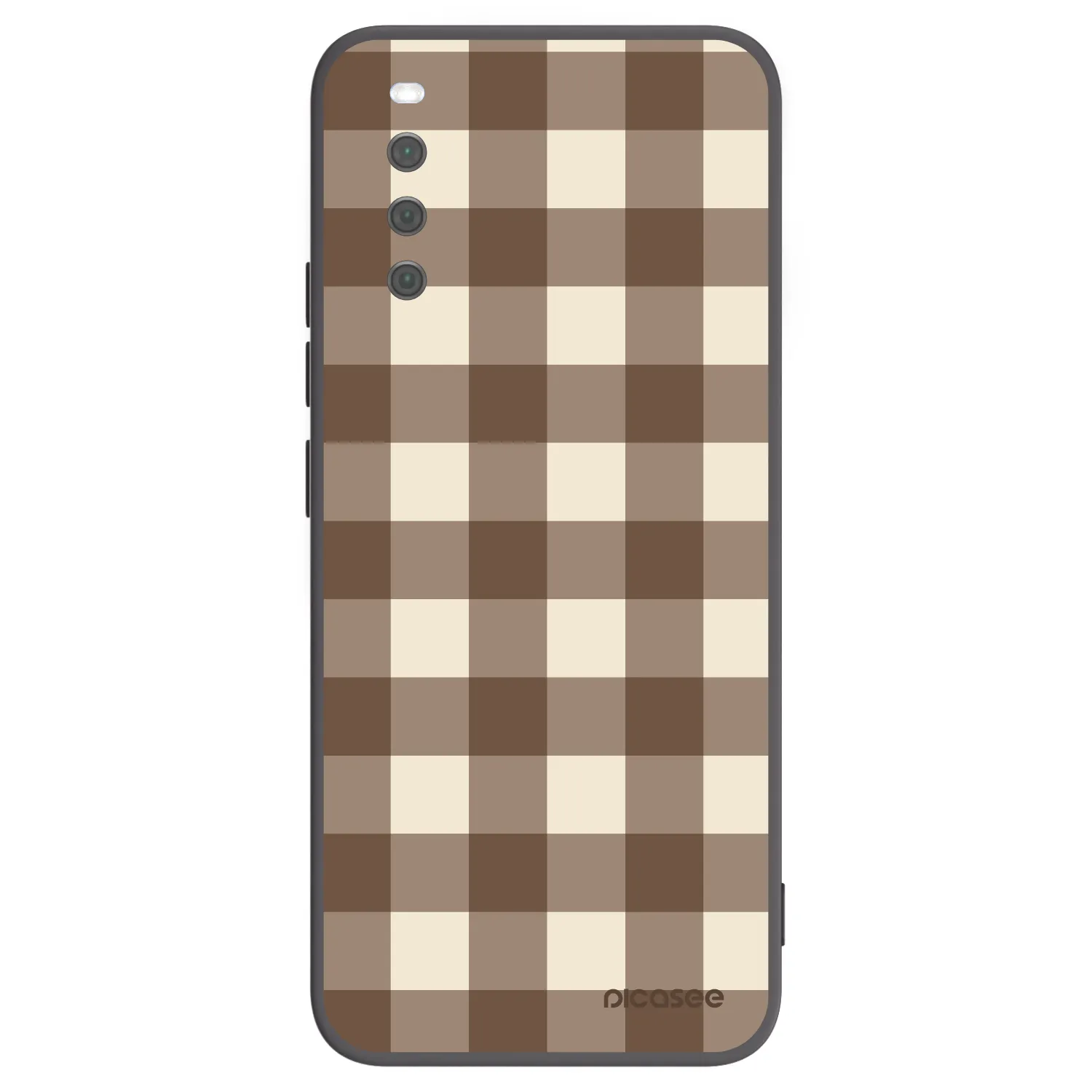 Picasee silikonowe czarne etui na Sony Xperia 10 III - Brown grid