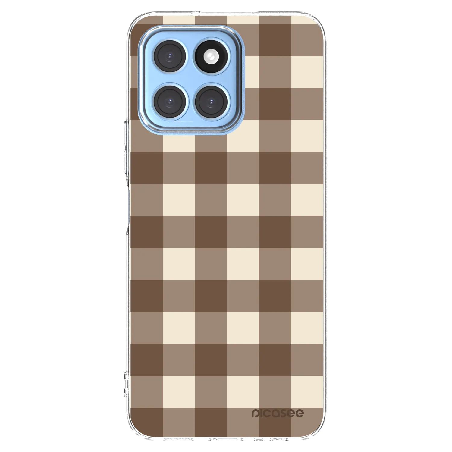 Picasee silikonowe przeźroczyste etui na Honor X6 - Brown grid