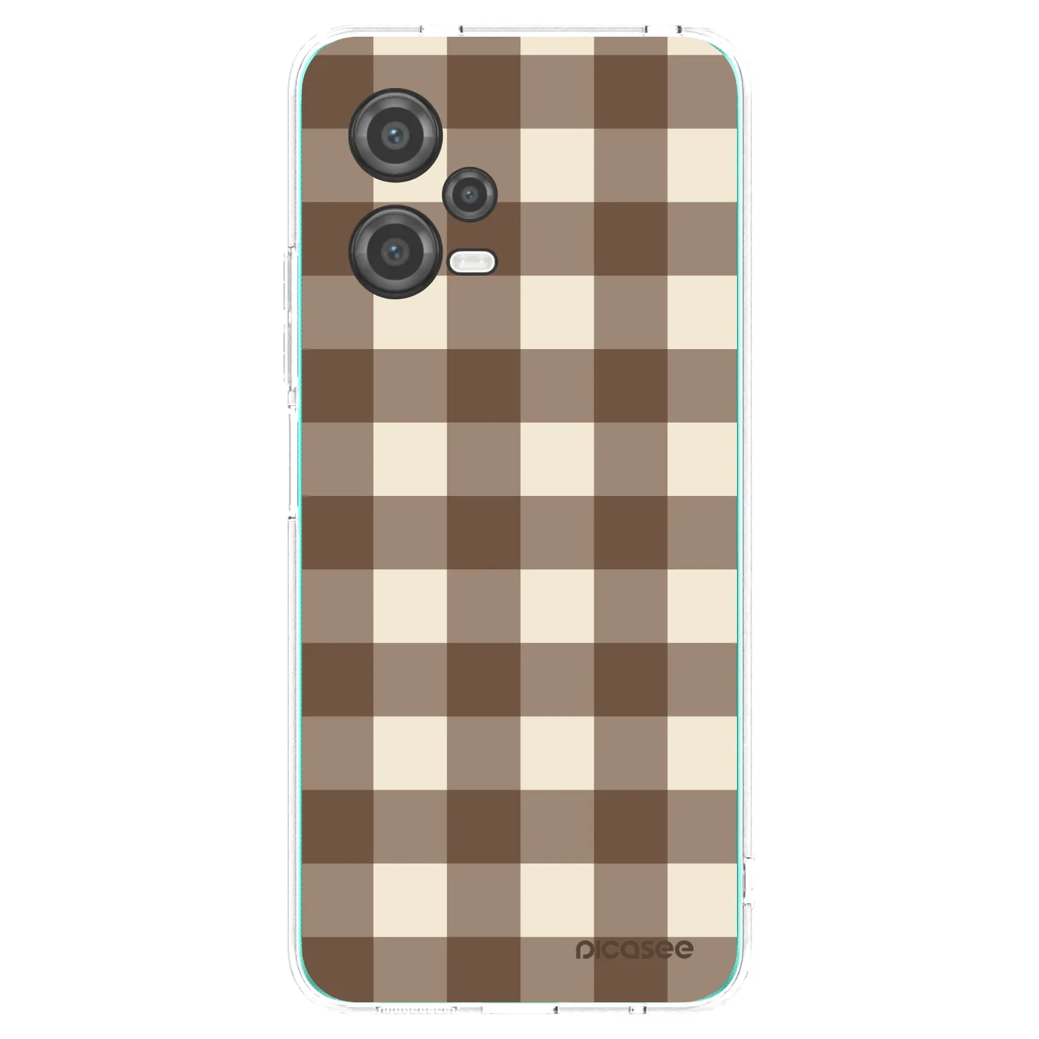 Picasee silikonowe przeźroczyste etui na Xiaomi Poco X5 - Brown grid