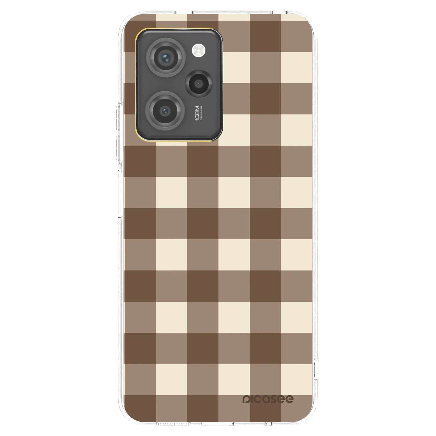 Picasee silikonowe czarne etui na Xiaomi Poco X5 Pro - Brown grid