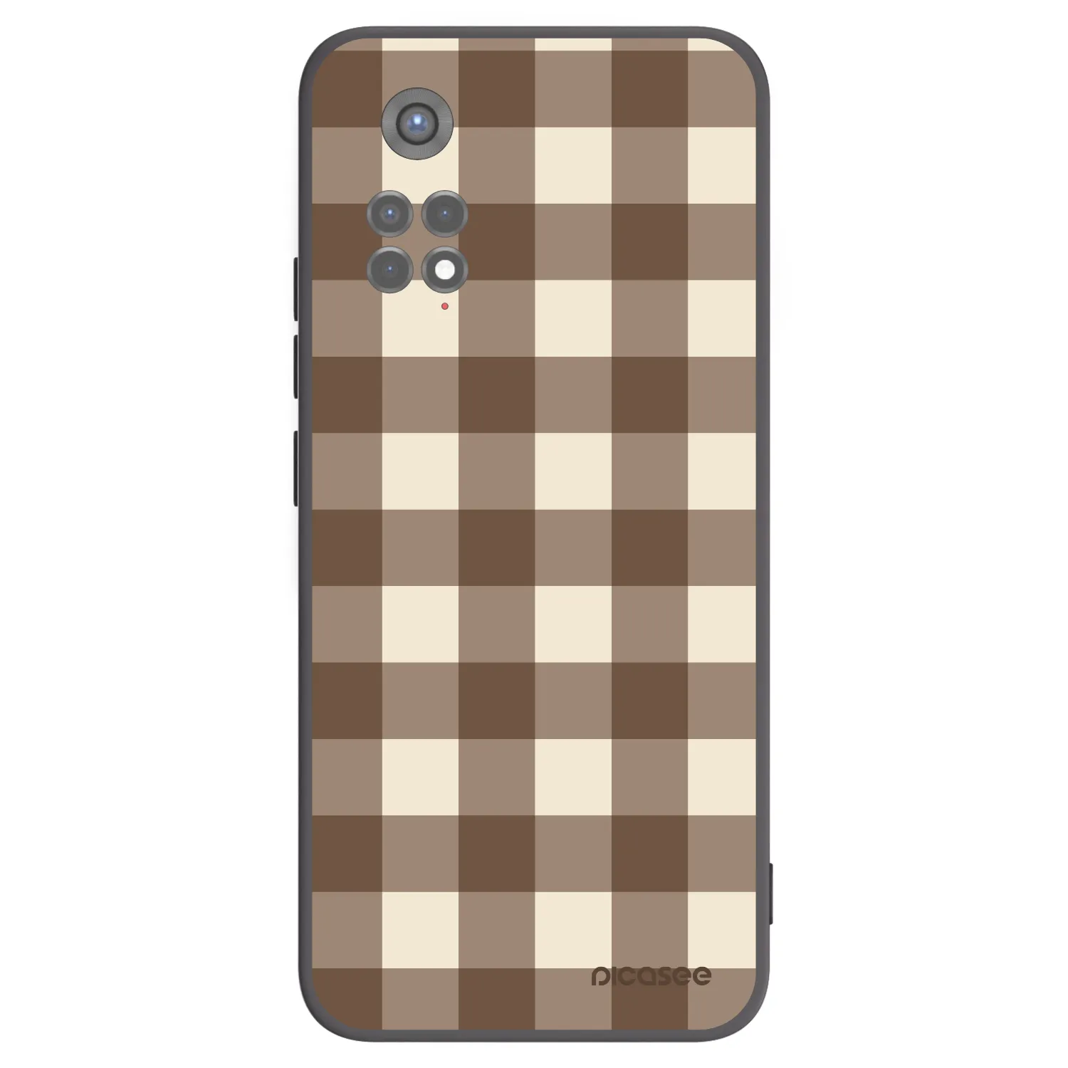 Picasee silikonowe czarne etui na Xiaomi Redmi Note 11S 5G - Brown grid